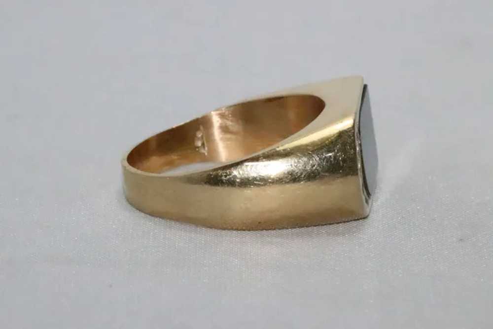 14KT Yellow Gold Black Onyx Diamond Ring - image 4