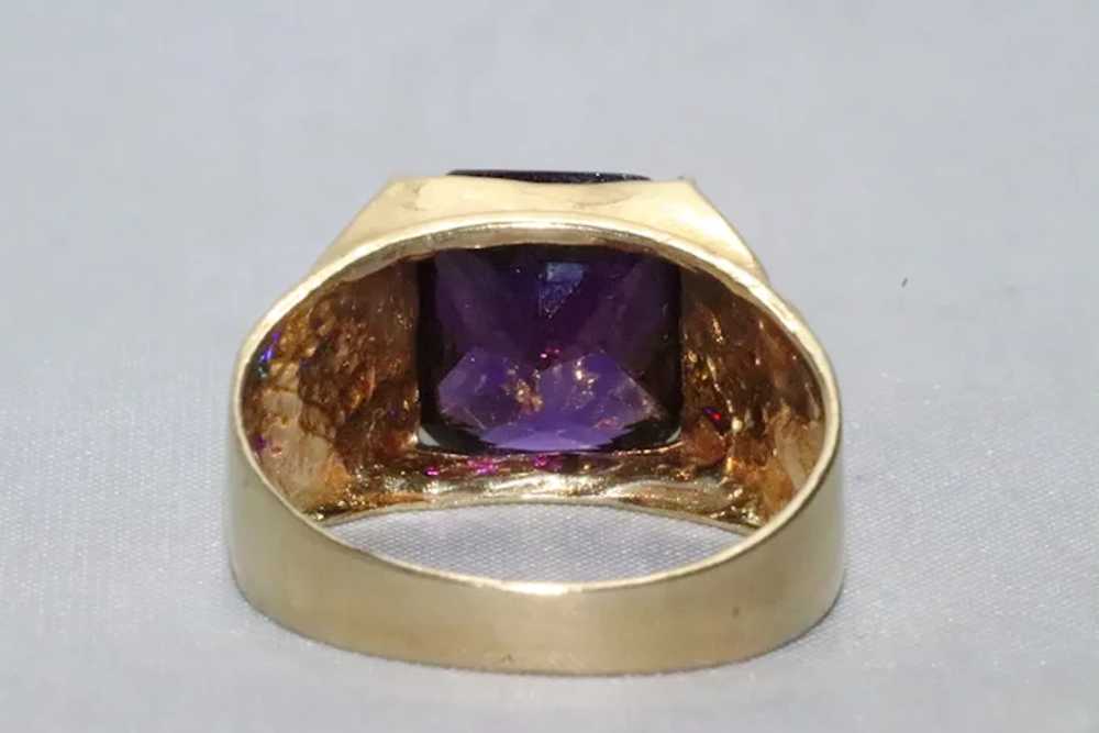 14KT Yellow Gold 6.0 CT Amethyst Cross Ring - image 3