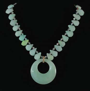 Jade & Quartz Crystal Necklace