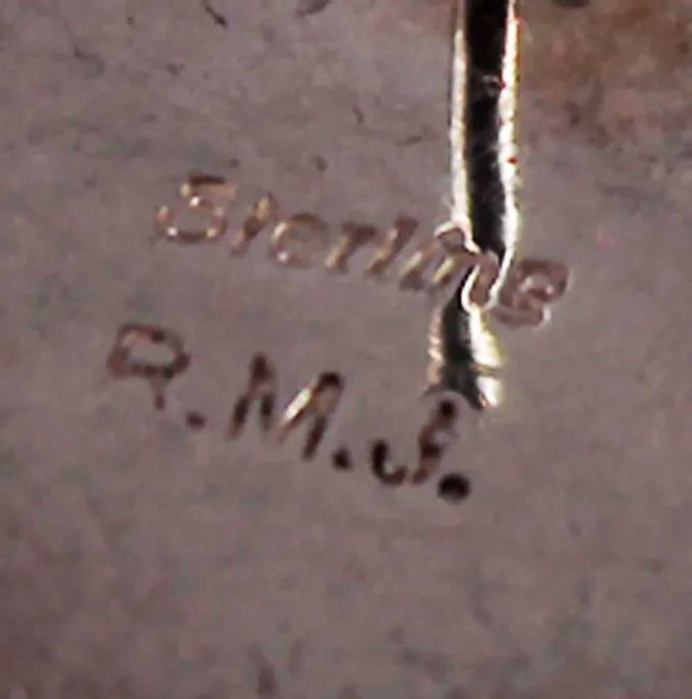 Navajo Signed Sterling MOP Earrings c1960's - image 4