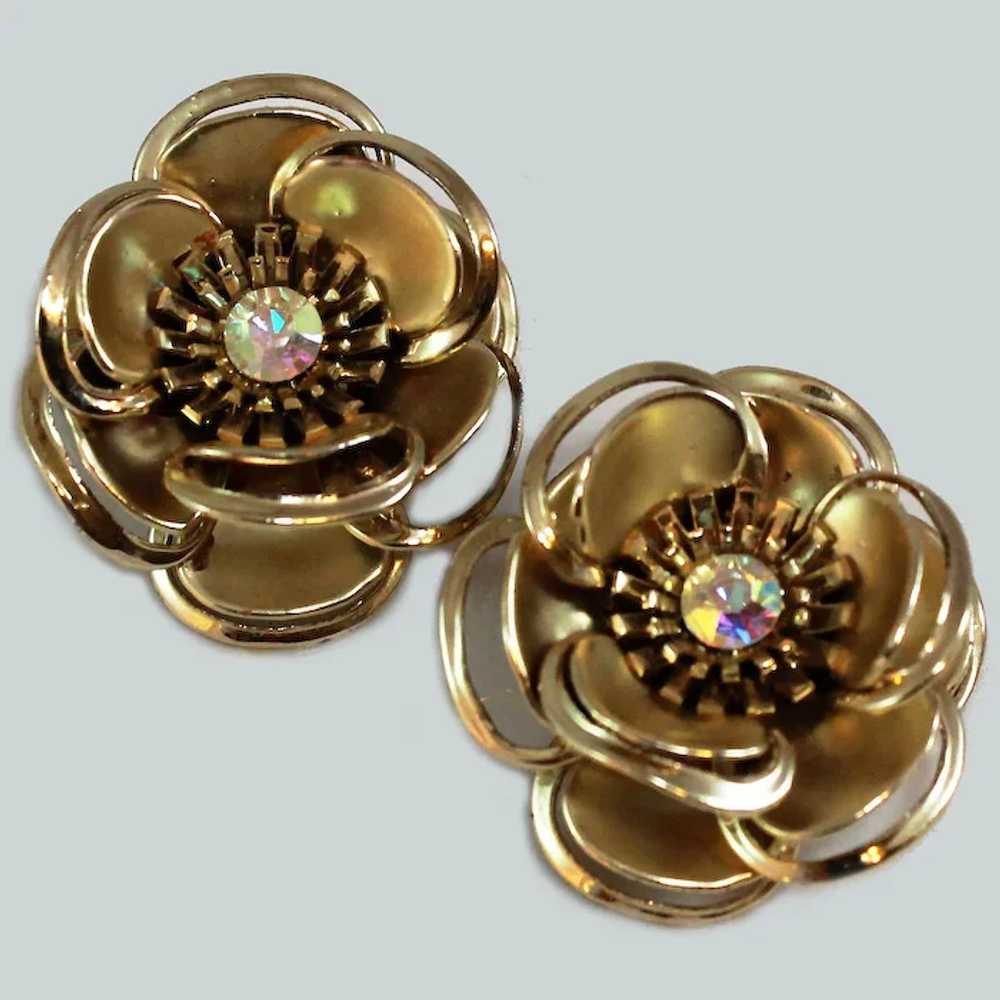 Mint Coro Floral Suite Dimensional Brooch Clip Ea… - image 3