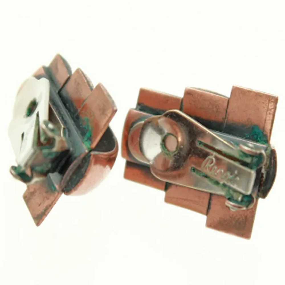 Renoir Copper Mid-Century Modern Clip Earrings c1… - image 4