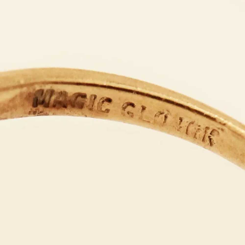 10K Cultured Pearl Diamond YG Ring c 1960 -1970 - image 8