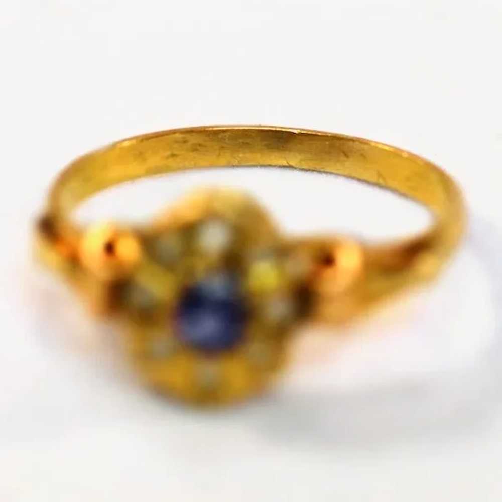 Very Feminine Antique 18K Gold Sapphire and Old R… - image 4