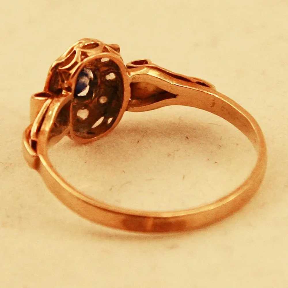 Very Feminine Antique 18K Gold Sapphire and Old R… - image 7