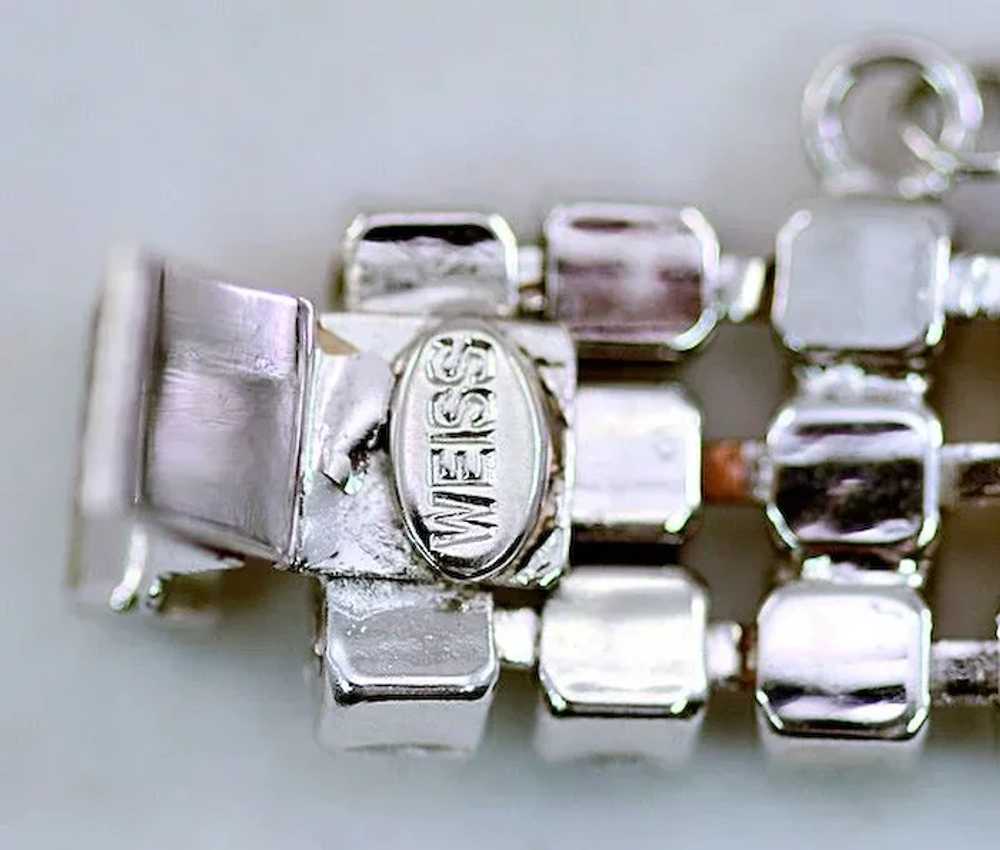 Vintage Weiss Rhinestone Baguette Bracelet - image 5