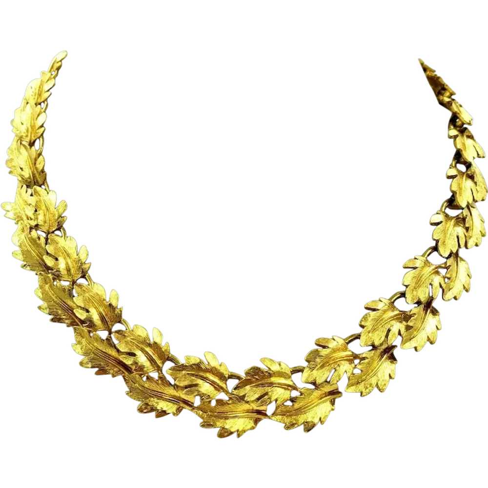 Napier Textured Overlapping Leaf Garland Choker Gem