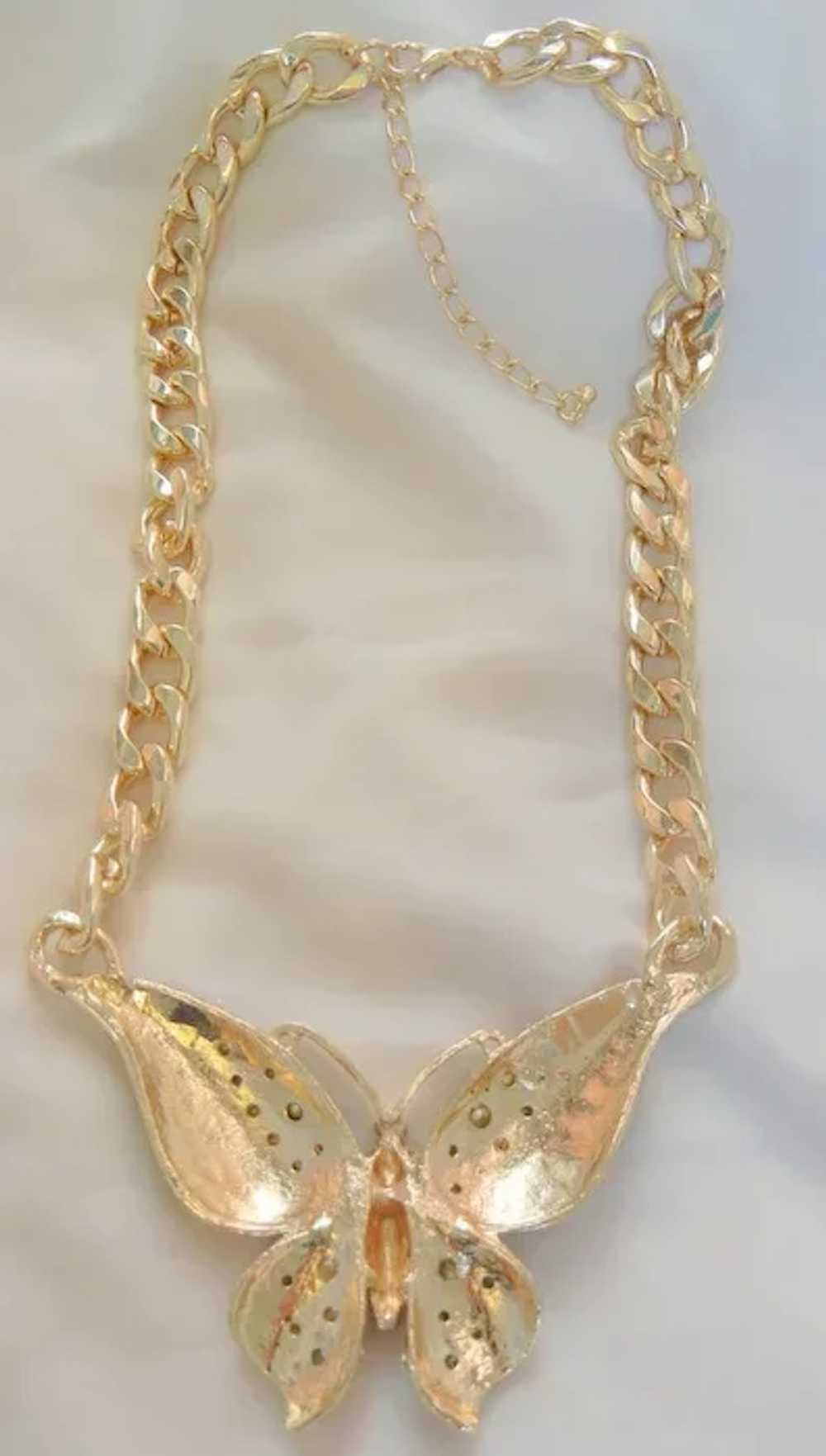 Gorgeous large colorful rhinestone butterfly bold… - image 3