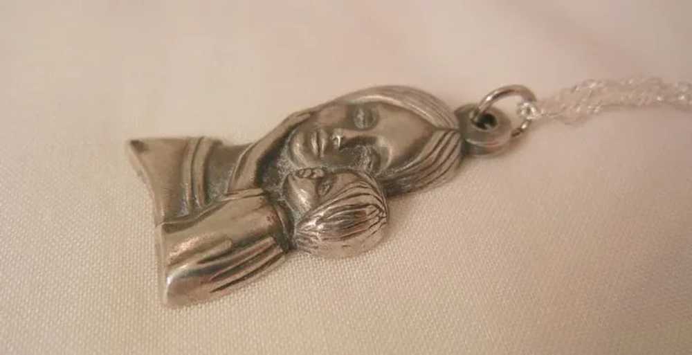 Lovely vintage sterling mother and child Pendant … - image 6