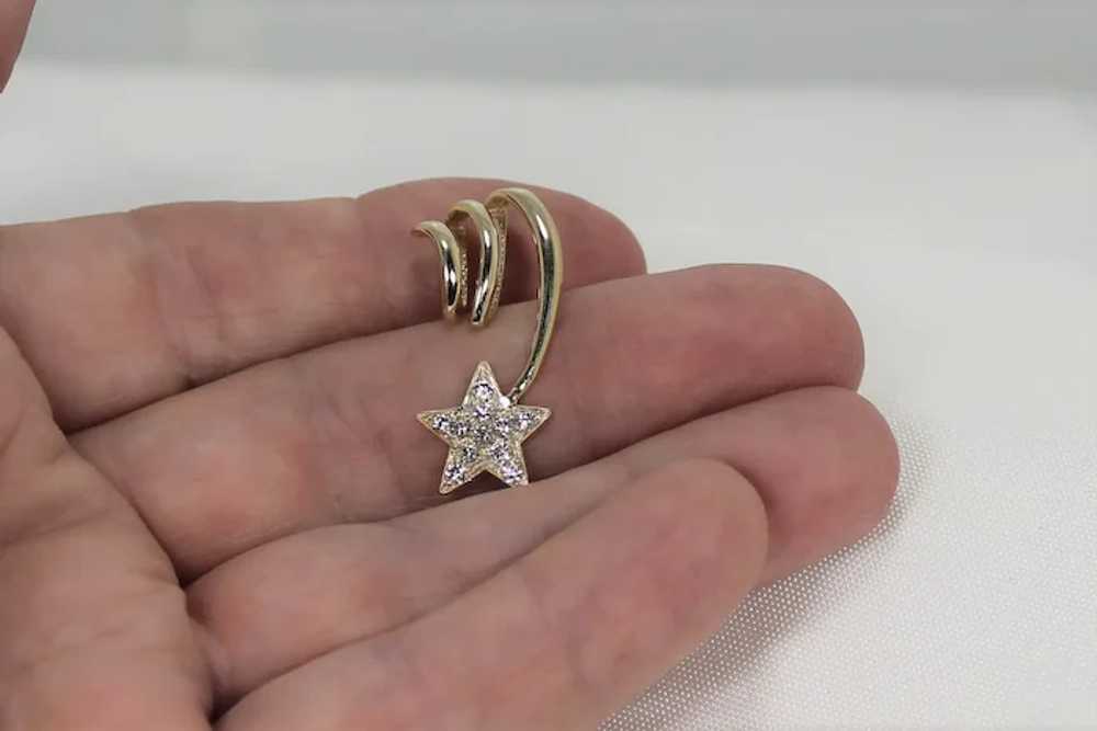 Vintage Diamond Falling Star Slide, Pendant in 14… - image 3