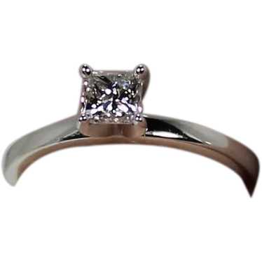 Estate  .33 CT Princess Cut Diamond Ring in 14K WG