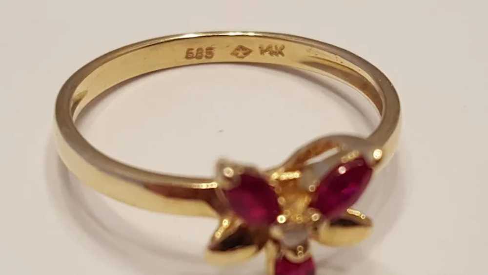 Lovely Ruby and Diamond 14kt Yellow Gold Ring. - image 3