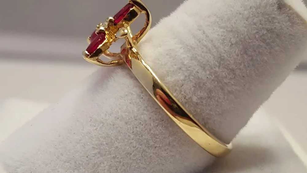 Lovely Ruby and Diamond 14kt Yellow Gold Ring. - image 5