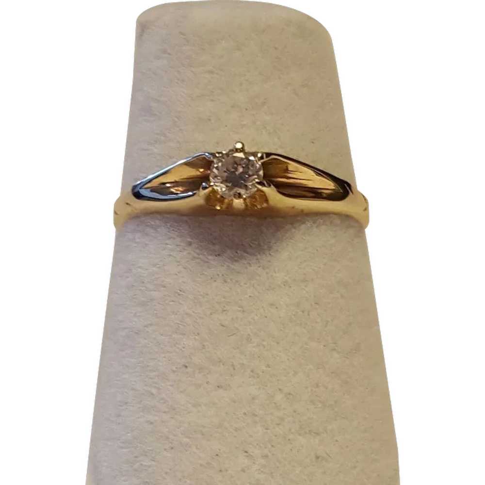 Dainty Vintage Belcher Diamond Ring Size 5 1/2 - image 1