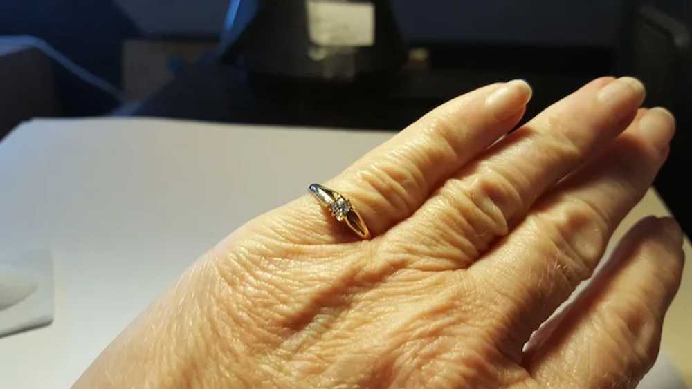 Dainty Vintage Belcher Diamond Ring Size 5 1/2 - image 2