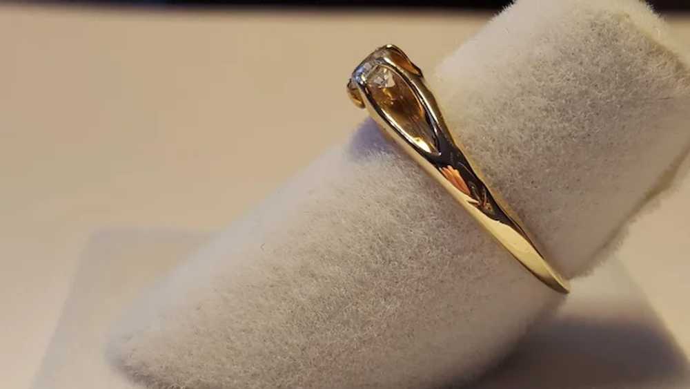 Dainty Vintage Belcher Diamond Ring Size 5 1/2 - image 6