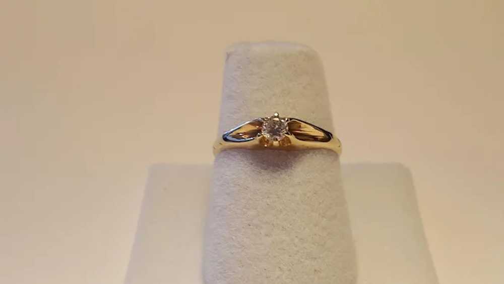 Dainty Vintage Belcher Diamond Ring Size 5 1/2 - image 7