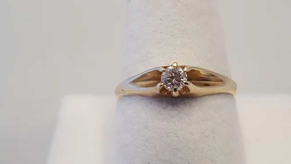 Dainty Vintage Belcher Diamond Ring Size 5 1/2 - image 8
