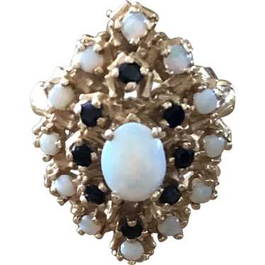 Opal & Sapphire Cocktail Ring - image 1