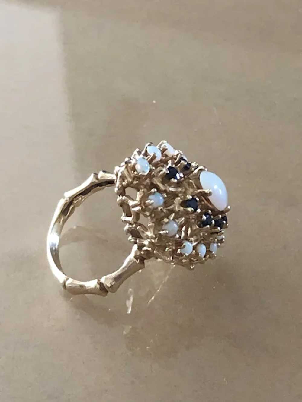 Opal & Sapphire Cocktail Ring - image 3