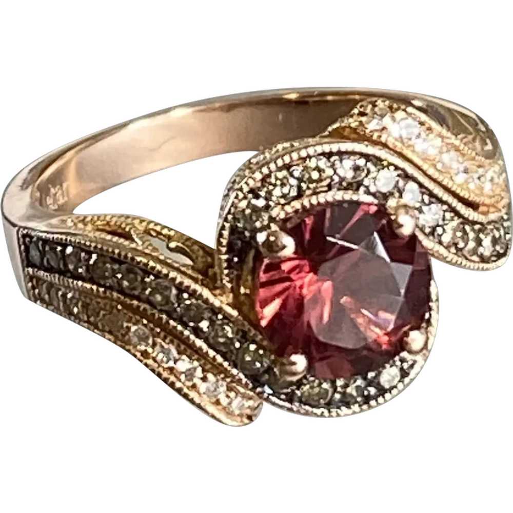 14K Rose Gold and Garnet Le Vian Ring - image 1