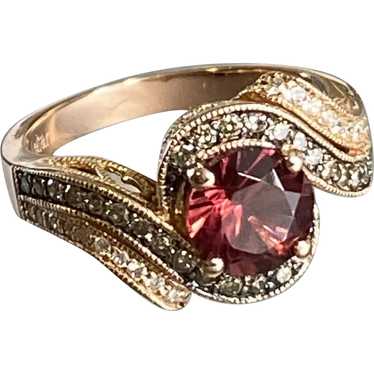 14K Rose Gold and Garnet Le Vian Ring - image 1