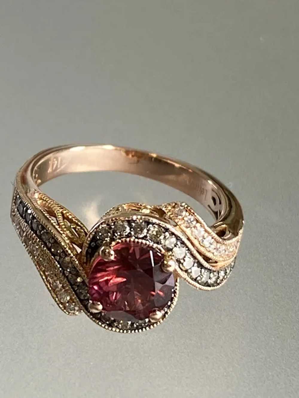14K Rose Gold and Garnet Le Vian Ring - image 2