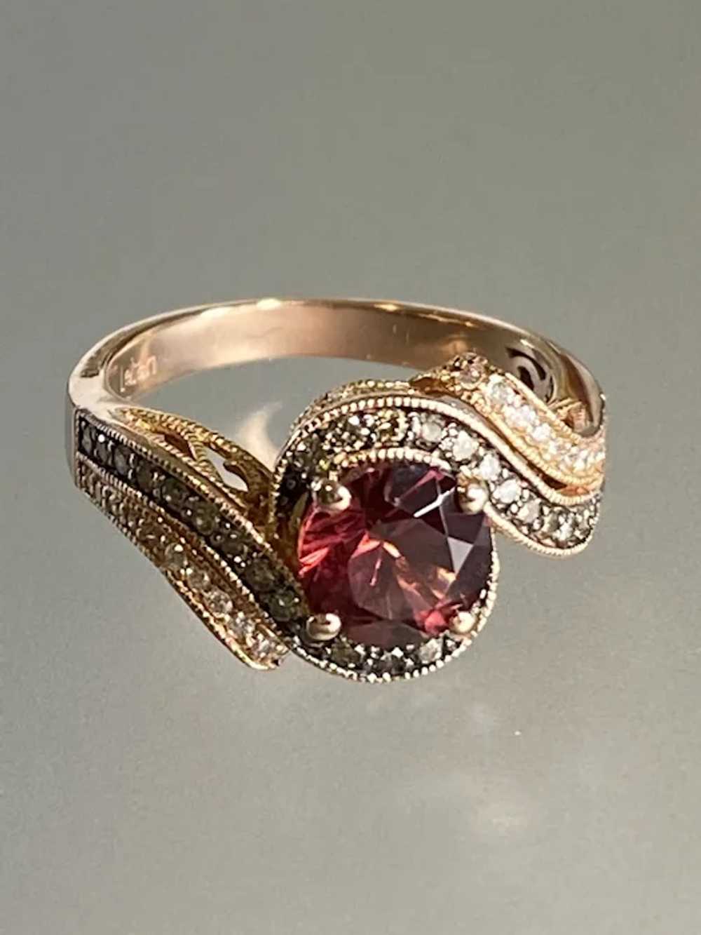14K Rose Gold and Garnet Le Vian Ring - image 3