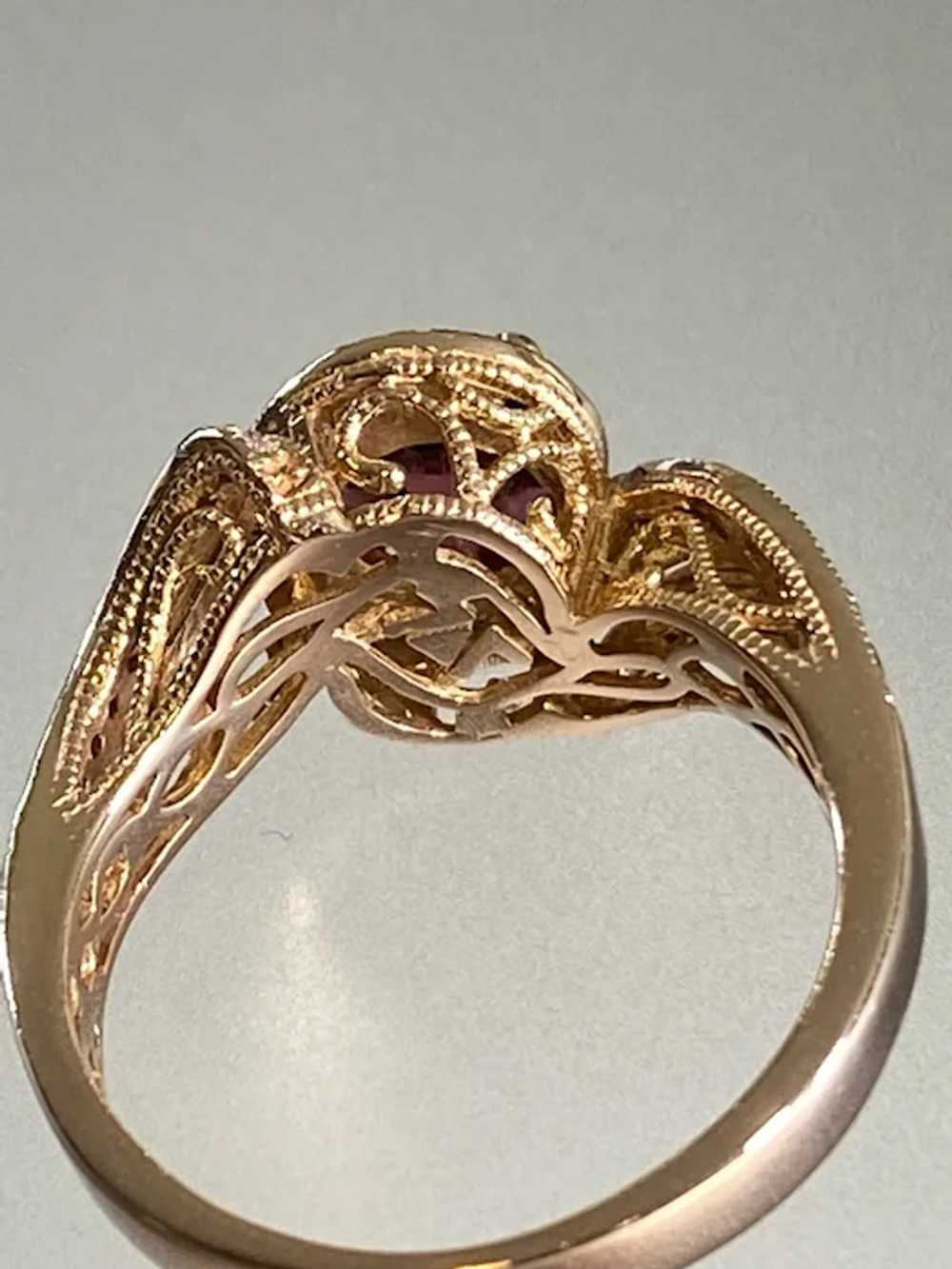 14K Rose Gold and Garnet Le Vian Ring - image 5