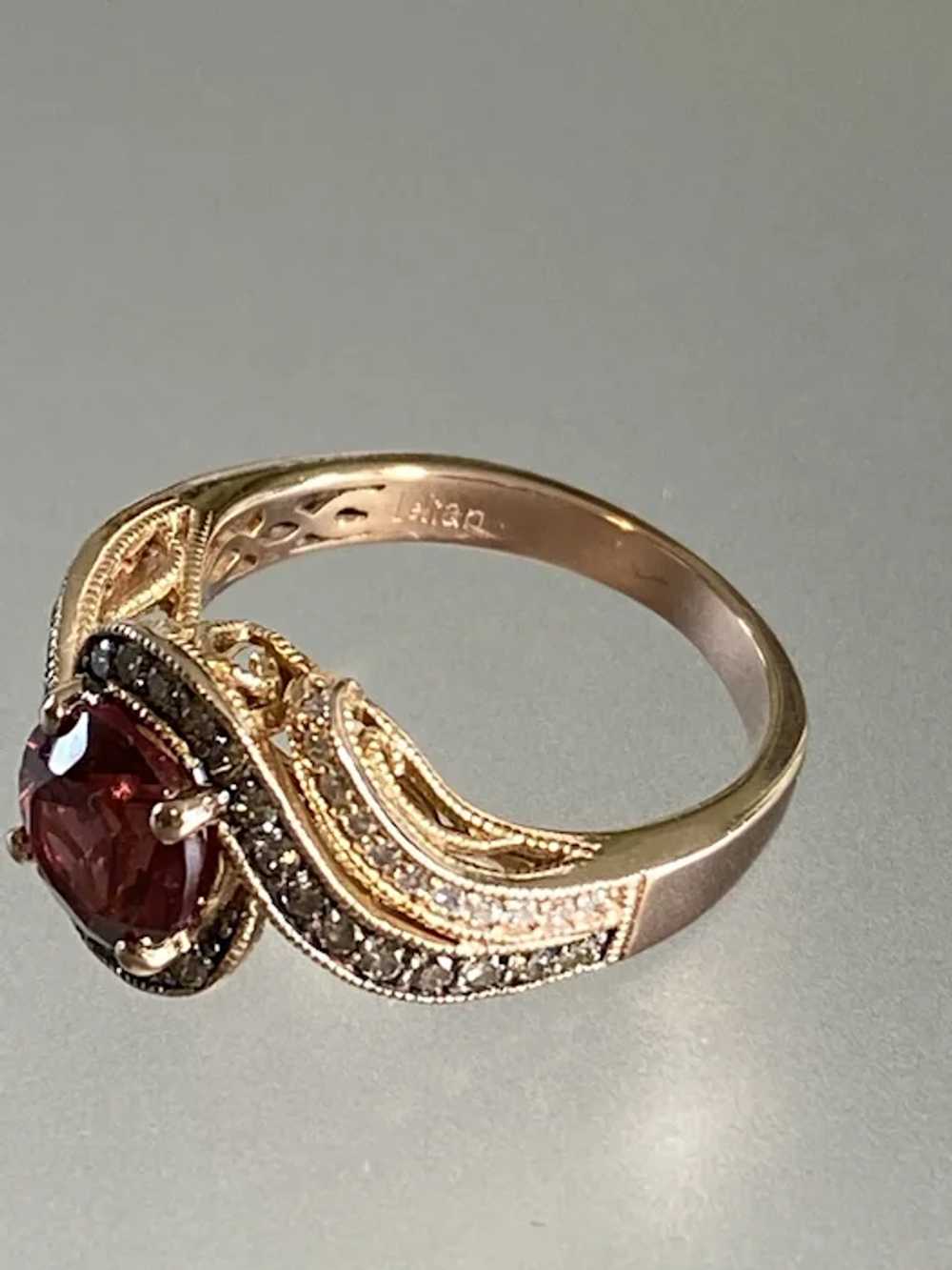 14K Rose Gold and Garnet Le Vian Ring - image 7