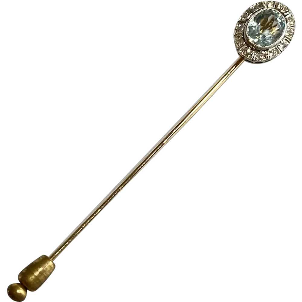 14K Two Tone Gold Stick Pin - image 1