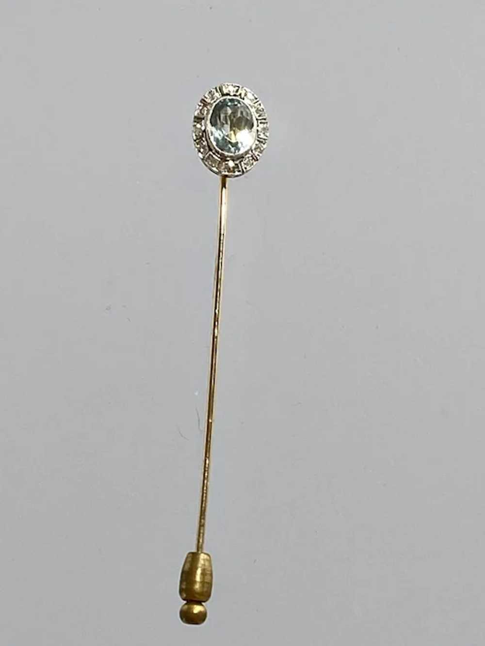 14K Two Tone Gold Stick Pin - image 2