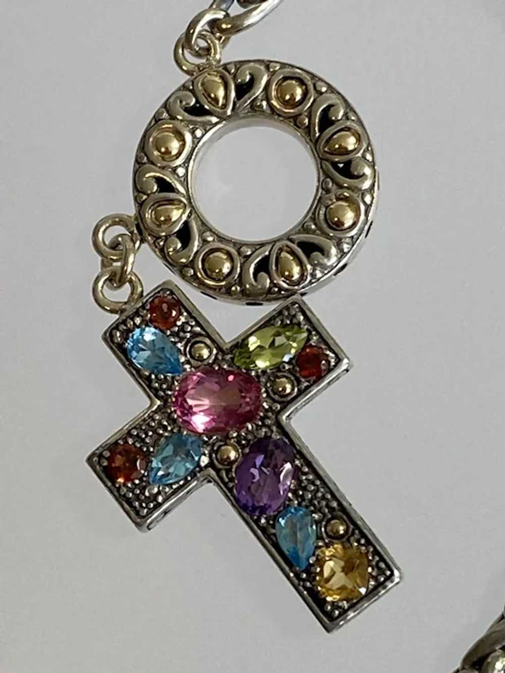 Samuel Benham Sterling & Gemstone Bracelet - image 2