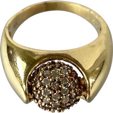 18K Diamond Ball Ring - image 1