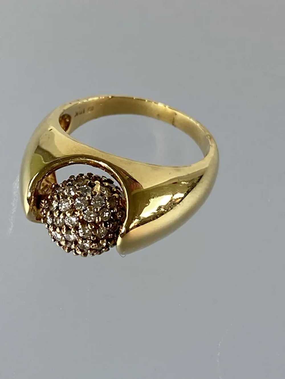 18K Diamond Ball Ring - image 2