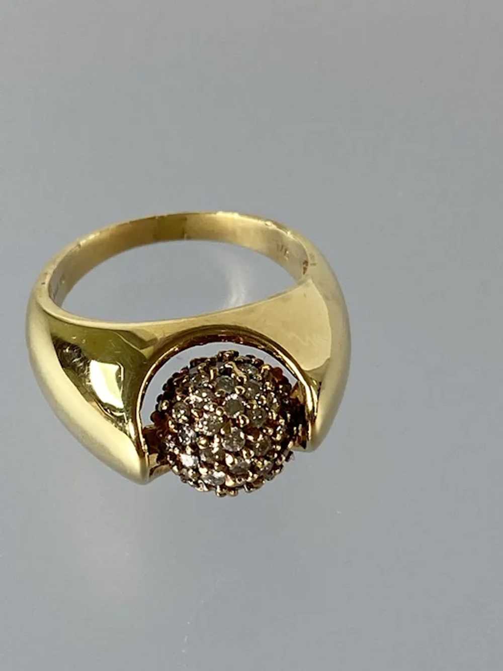 18K Diamond Ball Ring - image 3