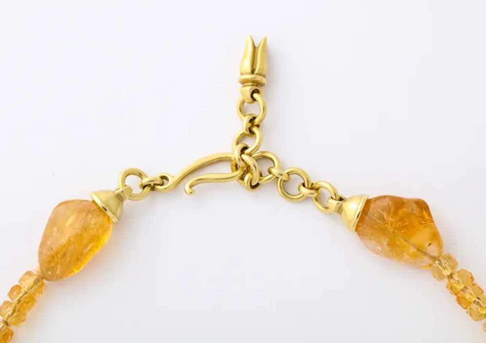 E Rand 18kt Gold Diamond Citrine Necklace - image 8