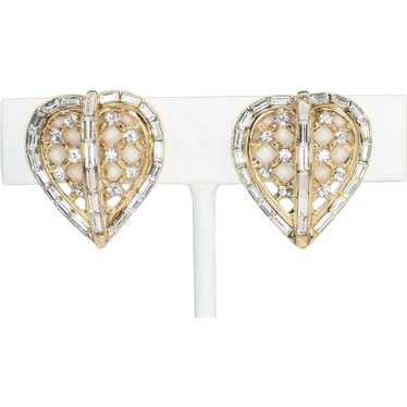 Signed Crown Trifari "Captive Heart" earrings Phil