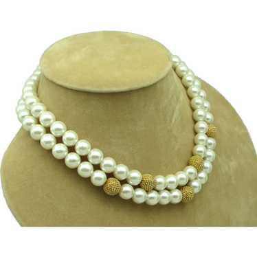 Erwin Pearl Double Strand Imitation Pearl Necklace - image 1