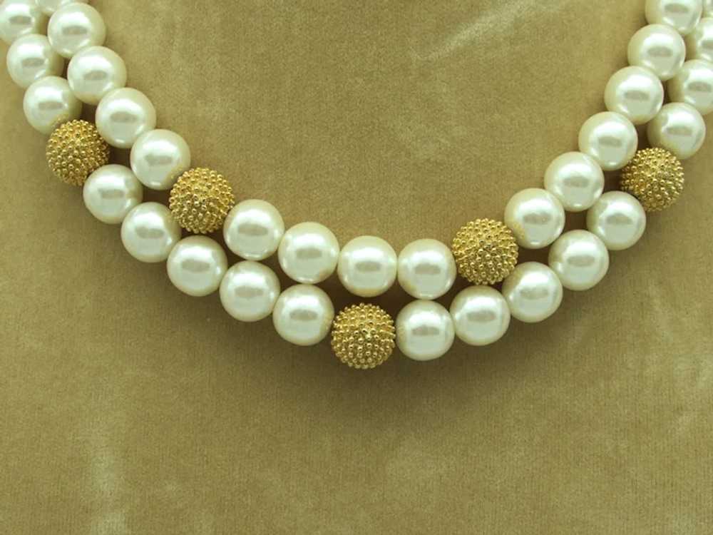 Erwin Pearl Double Strand Imitation Pearl Necklace - image 3