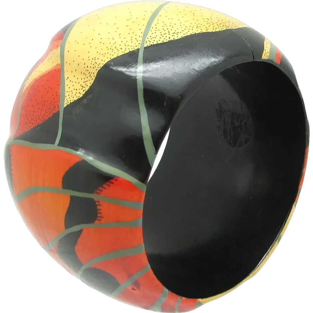 Rafael Sanchez Painted Wood Cuff - image 1