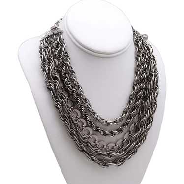 Multi Strand Multi Style Chain Necklace