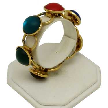 Multicolored Glass Link Bracelet