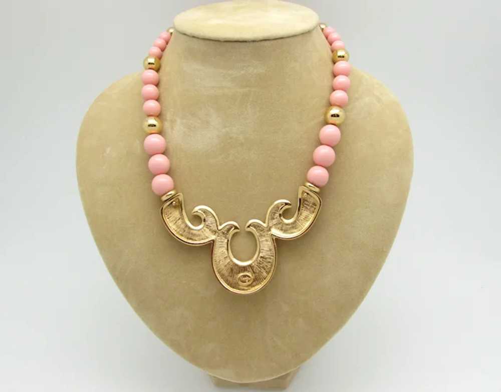 Napier Pink Enameled Necklace - image 3