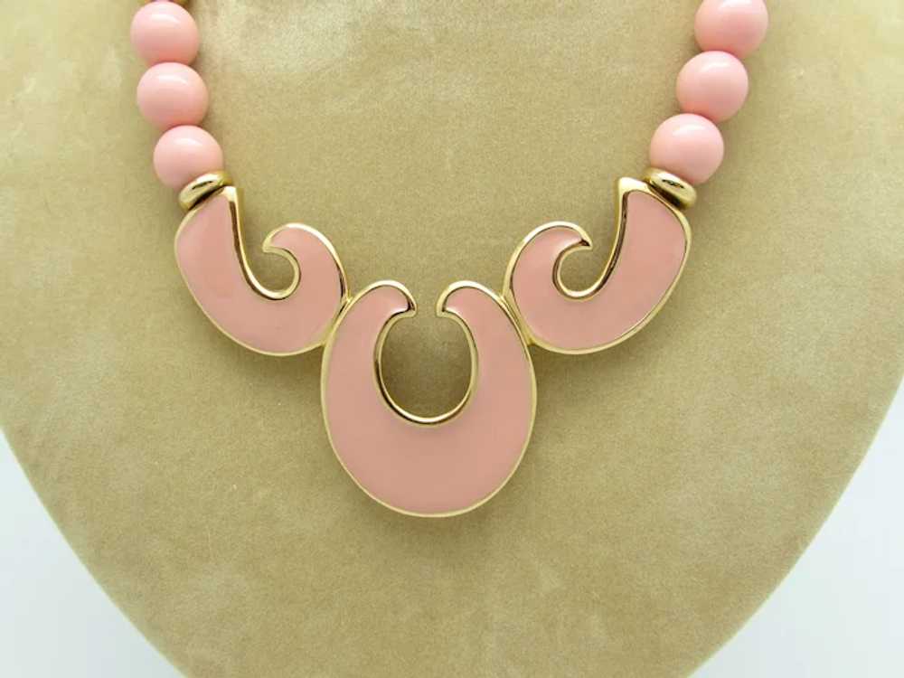 Napier Pink Enameled Necklace - image 4