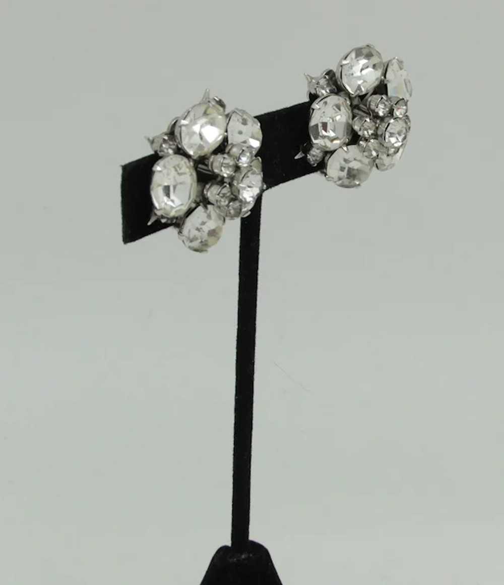 Coro Rhinestone Cluster Earrings - image 2