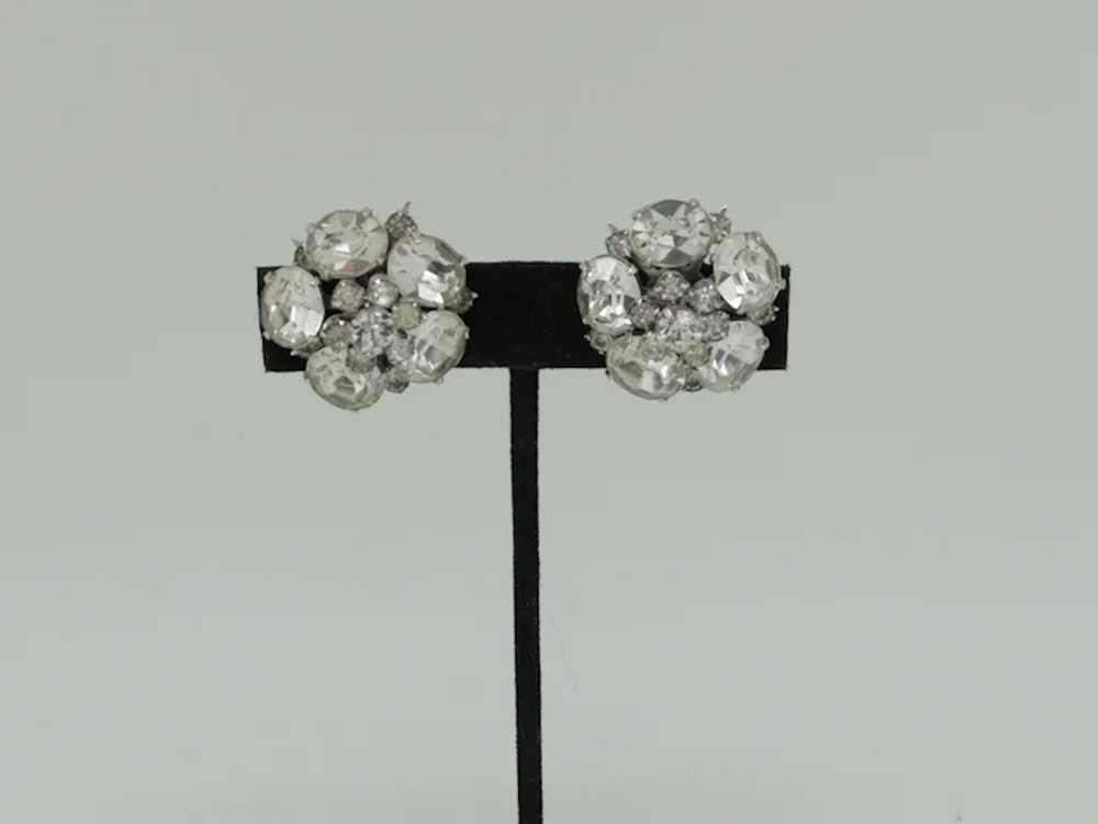 Coro Rhinestone Cluster Earrings - image 3