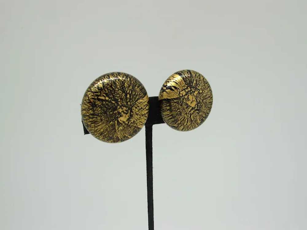 Black and Gold Glass Earrings - image 2