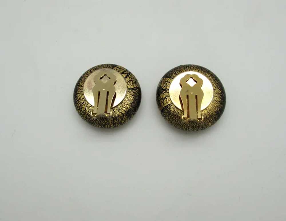 Black and Gold Glass Earrings - image 3