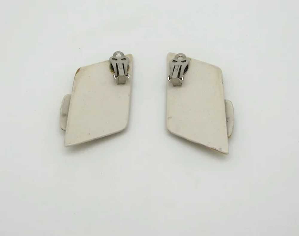1980s Modern Design Ceramic Earrings - image 3